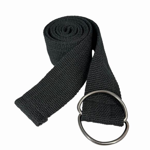 Men’s Canvas Web Belt Double D-Ring Buckle Up to 34” Black 41.5x1.75 - Picture 1 of 5